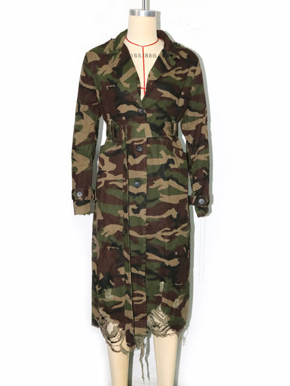 Women's Perforated Camouflage Windbreaker