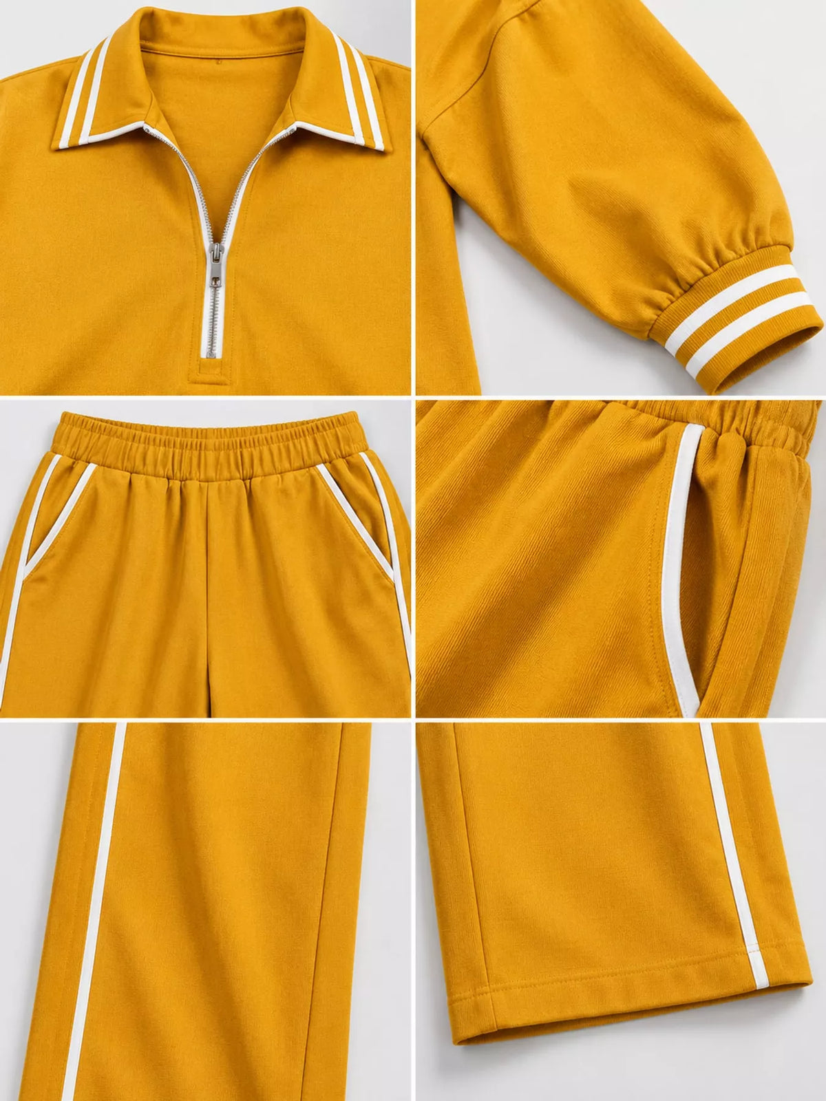 Striped half-zip set, view 5