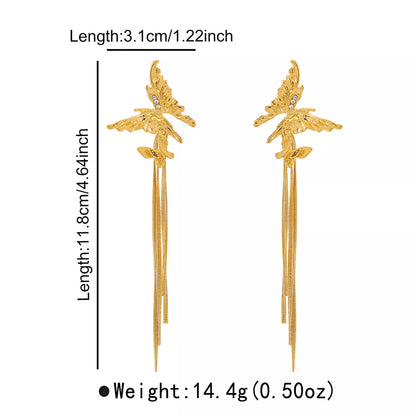 Butterfly Fringe Dangle Earrings
