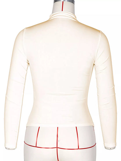 Ruched long sleeve T-shirt, view 4