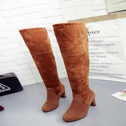 Round Toe Block Heels Boots