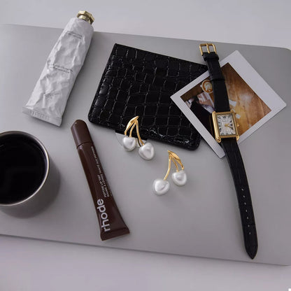 18K Gold-Plated Pearl Cherry Earrings