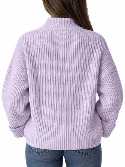 Oversized half-zip sweater, view 9