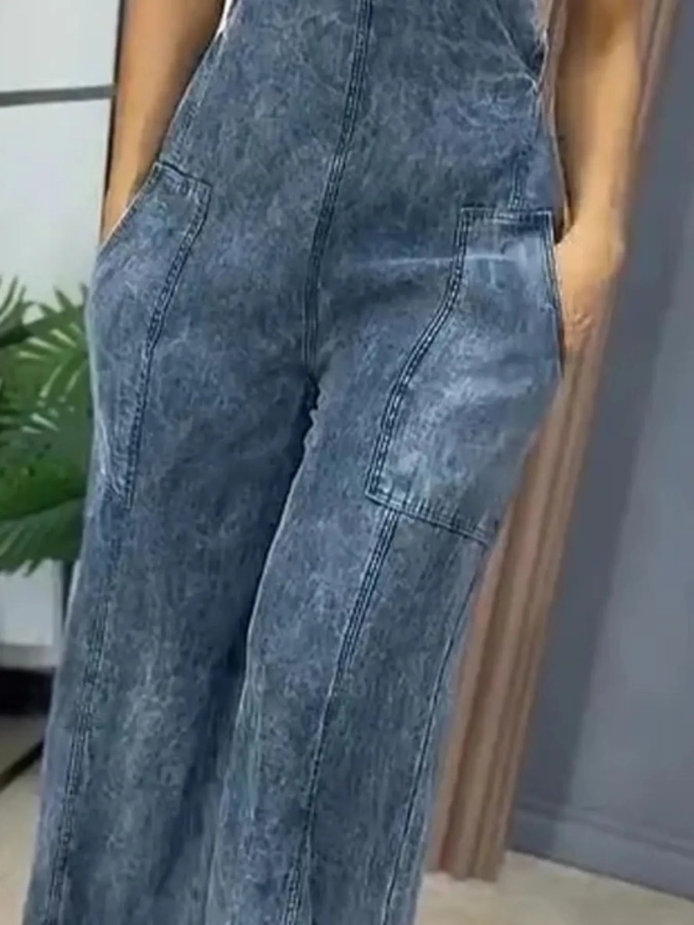 Full Size Wide Leg Denim Overalls
