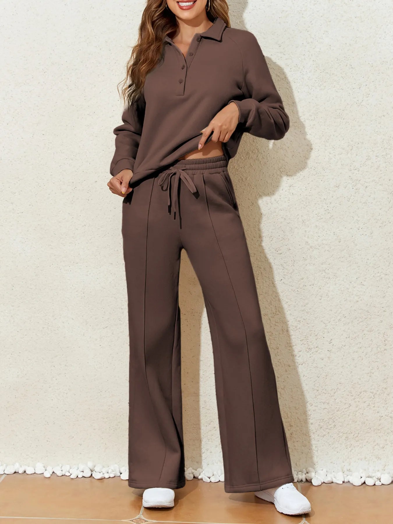 Sweatshirt and High Waist Pants Active Set