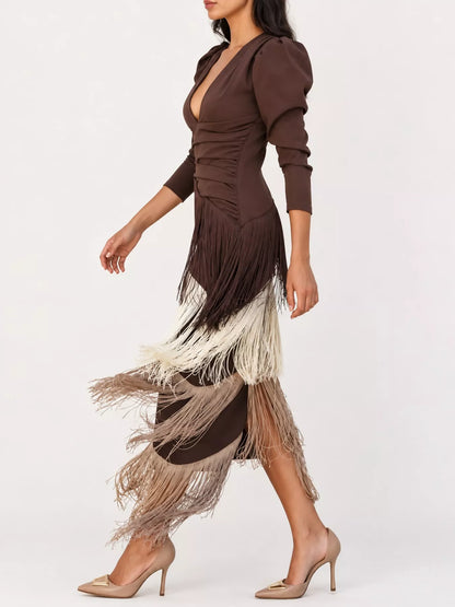 Fringe bodycon dress, view 18