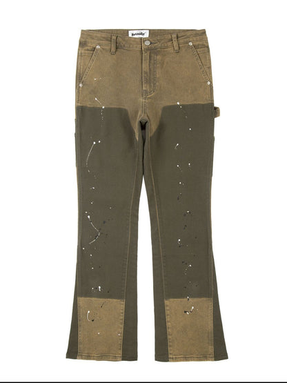 Contrast Washed Bootcut Jeans