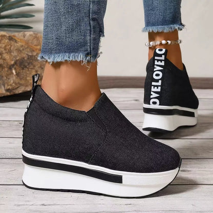 Round Toe Platform Slip-Ons