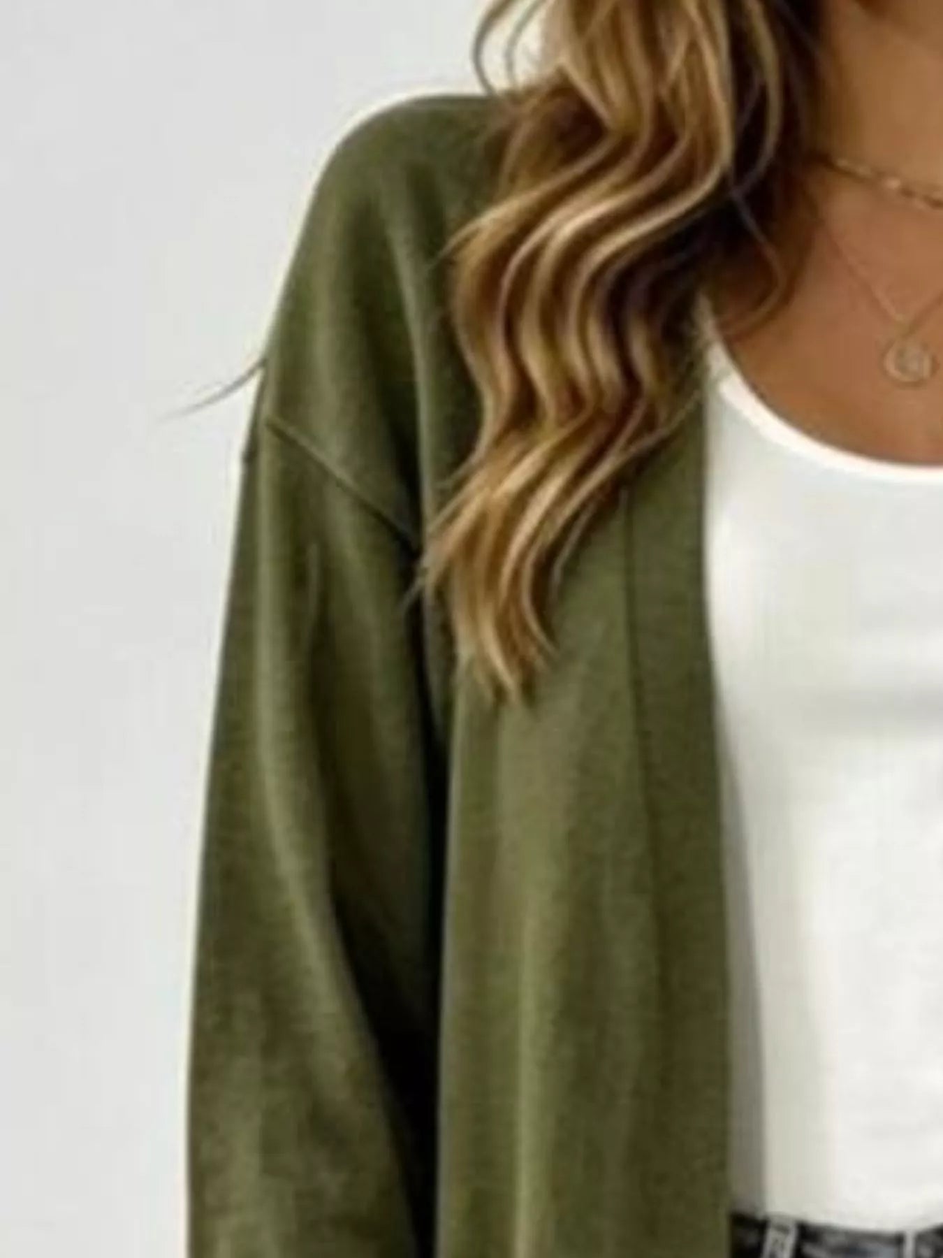 Full Size Open-Front Longline Knit Cardigan Plus Size
