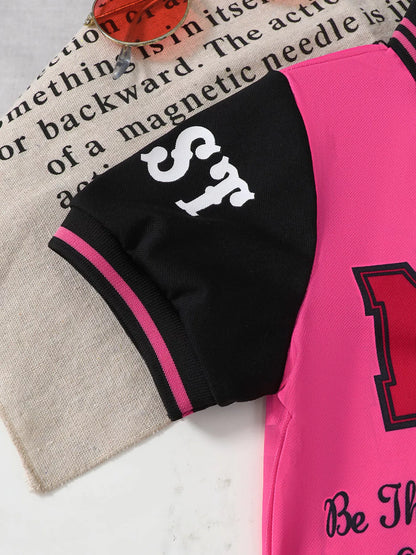 Children's Letter Graphic Polo Shorts Set