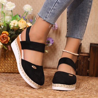 Round Toe Wedge Sandals