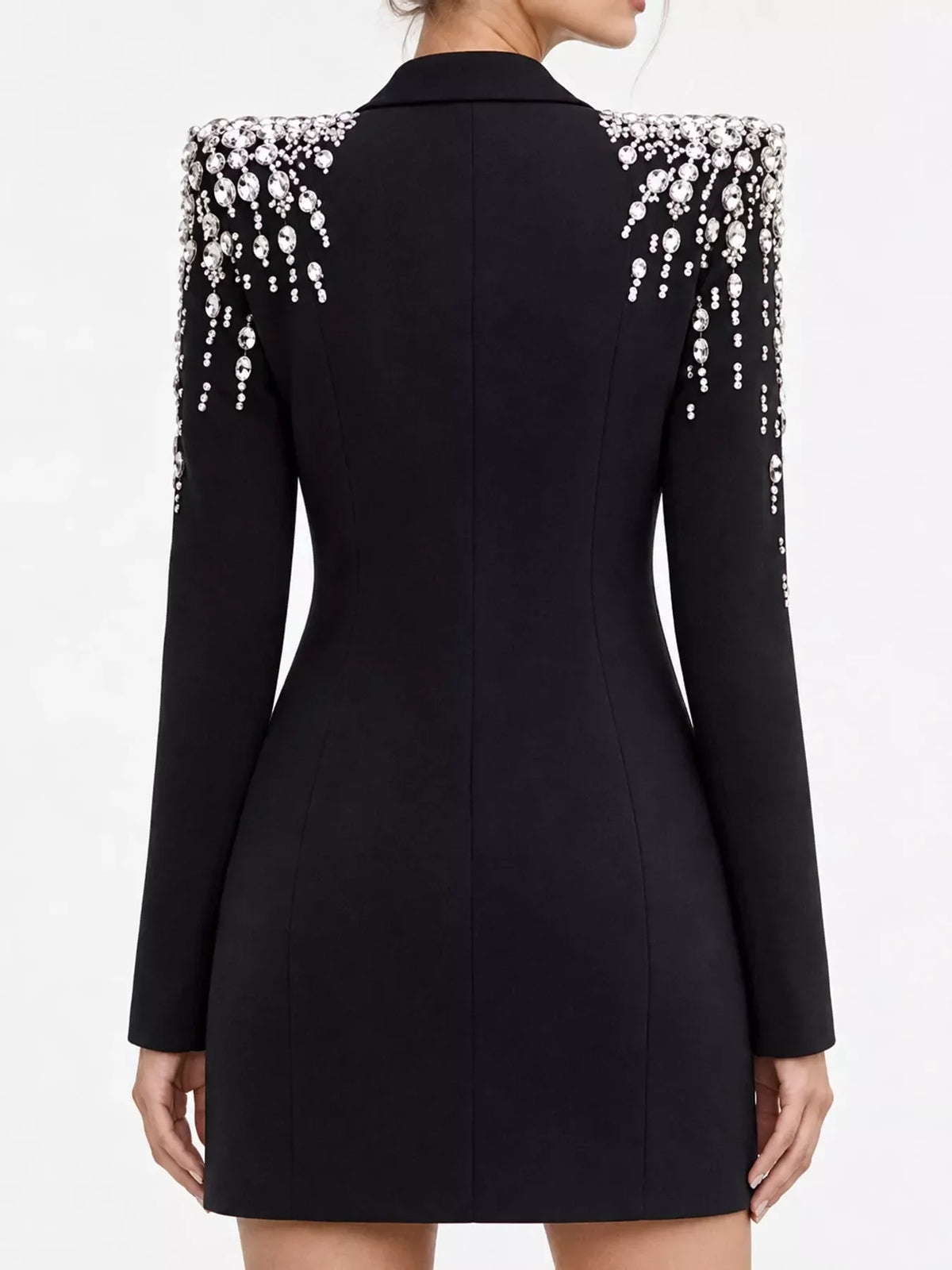 Plus Size Rhinestone Shoulder Blazer