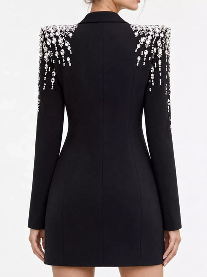 Plus Size Rhinestone Shoulder Blazer