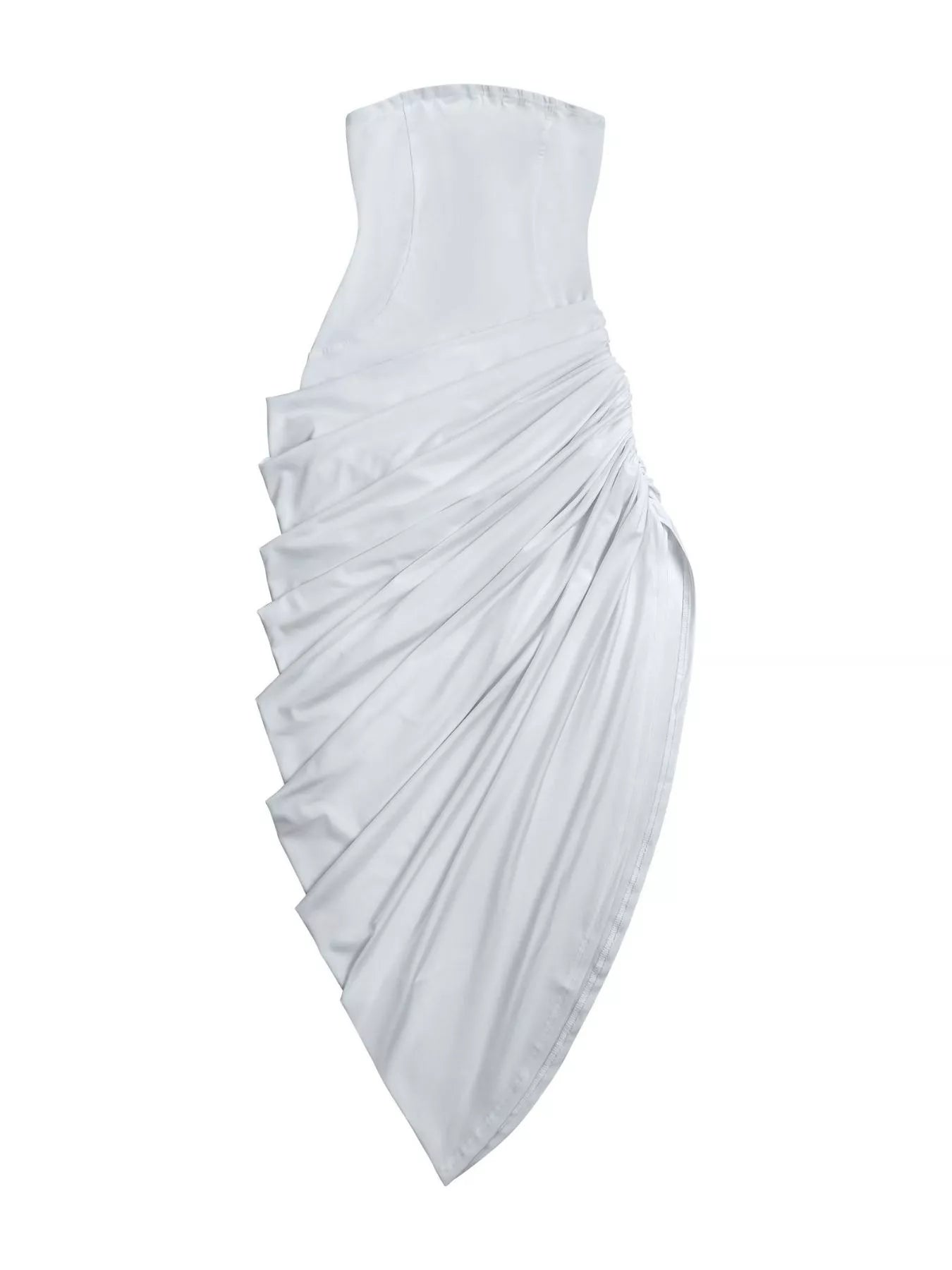Lace Up Back Tube Midi Dress