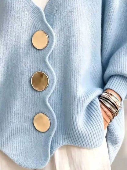 Plus Size Scalloped-Edge Oversized Cardigan