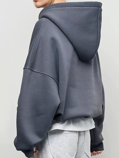 Plus size kangaroo pocket hoodie, view 17