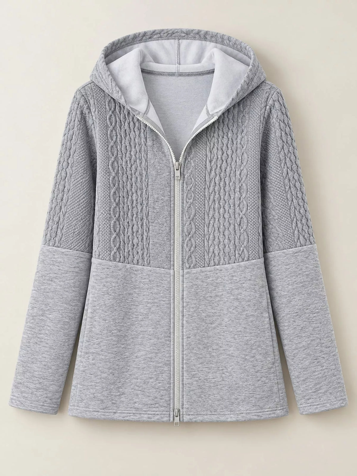 Plus size hooded zip jacket, view 4