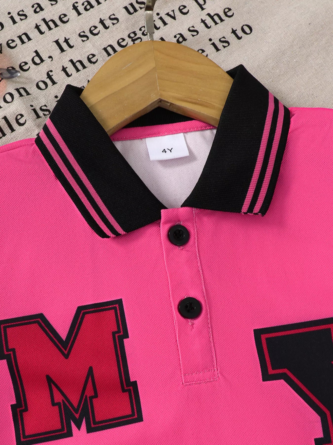 Children's Letter Graphic Polo Shorts Set