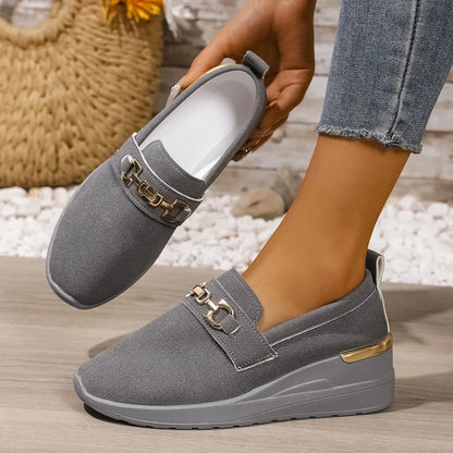 Round Toe Wedge Slip-Ons