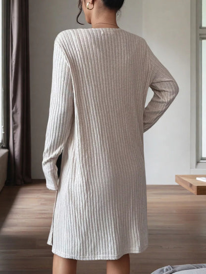 Ribbed Knit Tank Dress and Cardigan Set