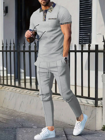 Men's Full Size Polo and Pants Set