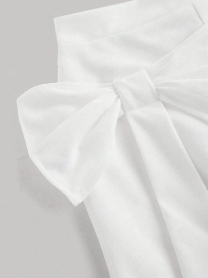 High-Waisted White Wide Leg Pants