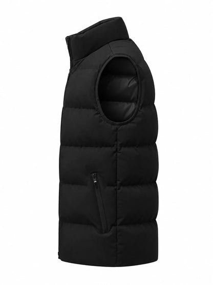 Men's zip-up puffer vest, view 2