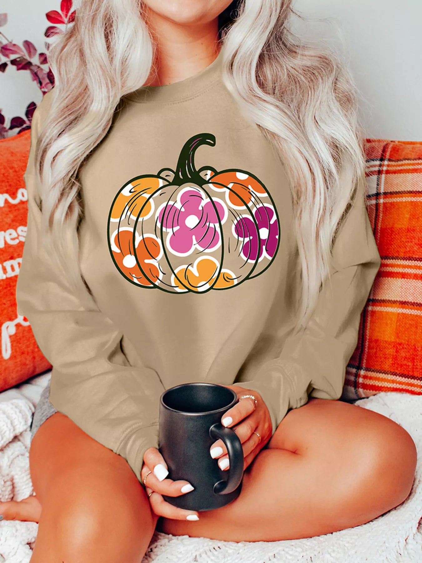 Halloween Pumpkin Graphic Sweatshirt