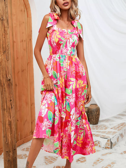 Tropical smocked sundress, view 11