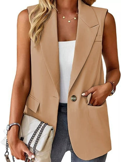 One Button Blazer Vest