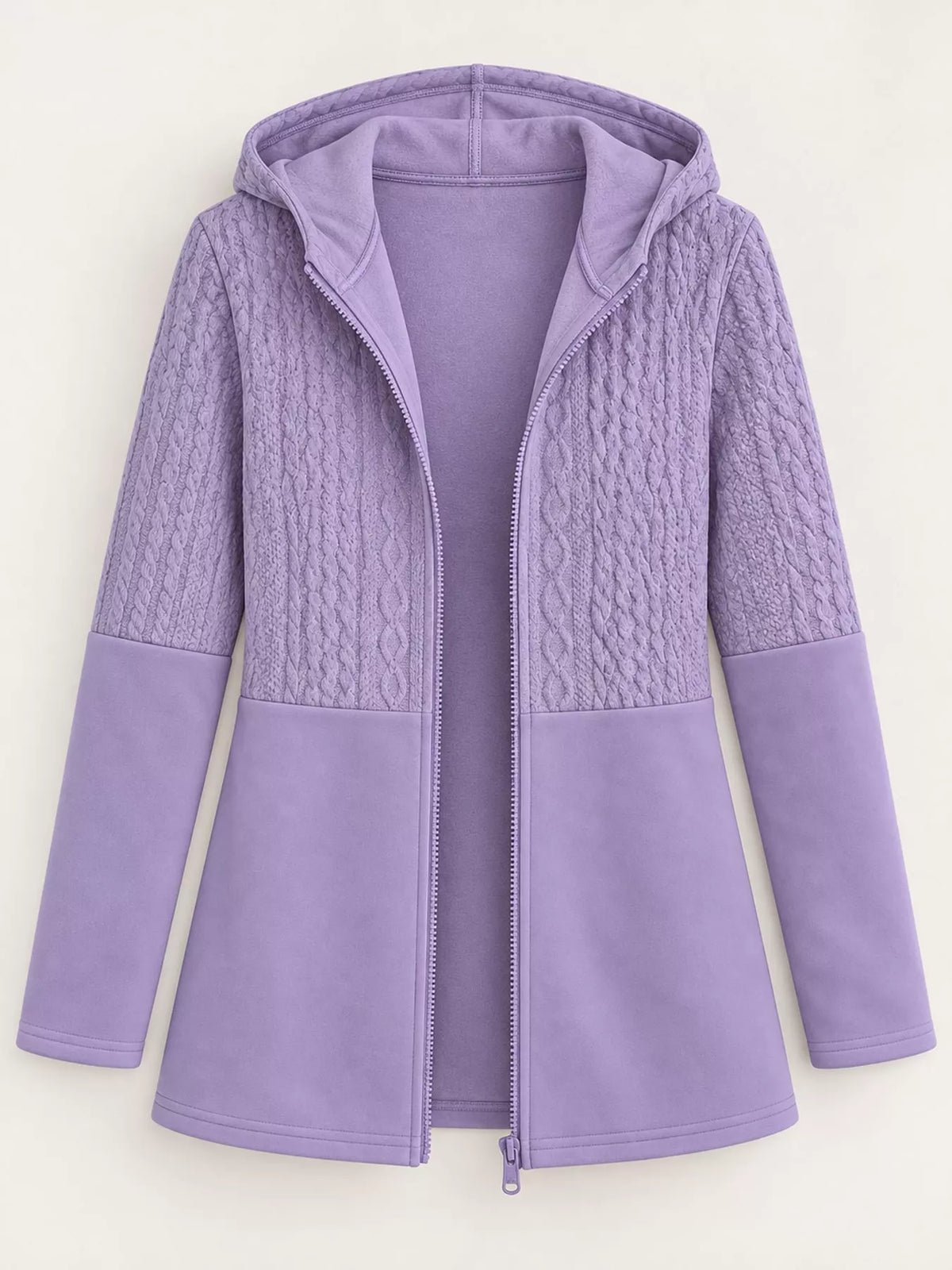 Cable knit hooded jacket, view 15