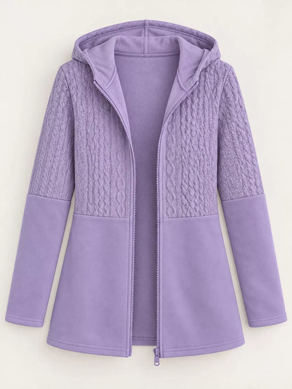 Cable knit hooded jacket, view 15