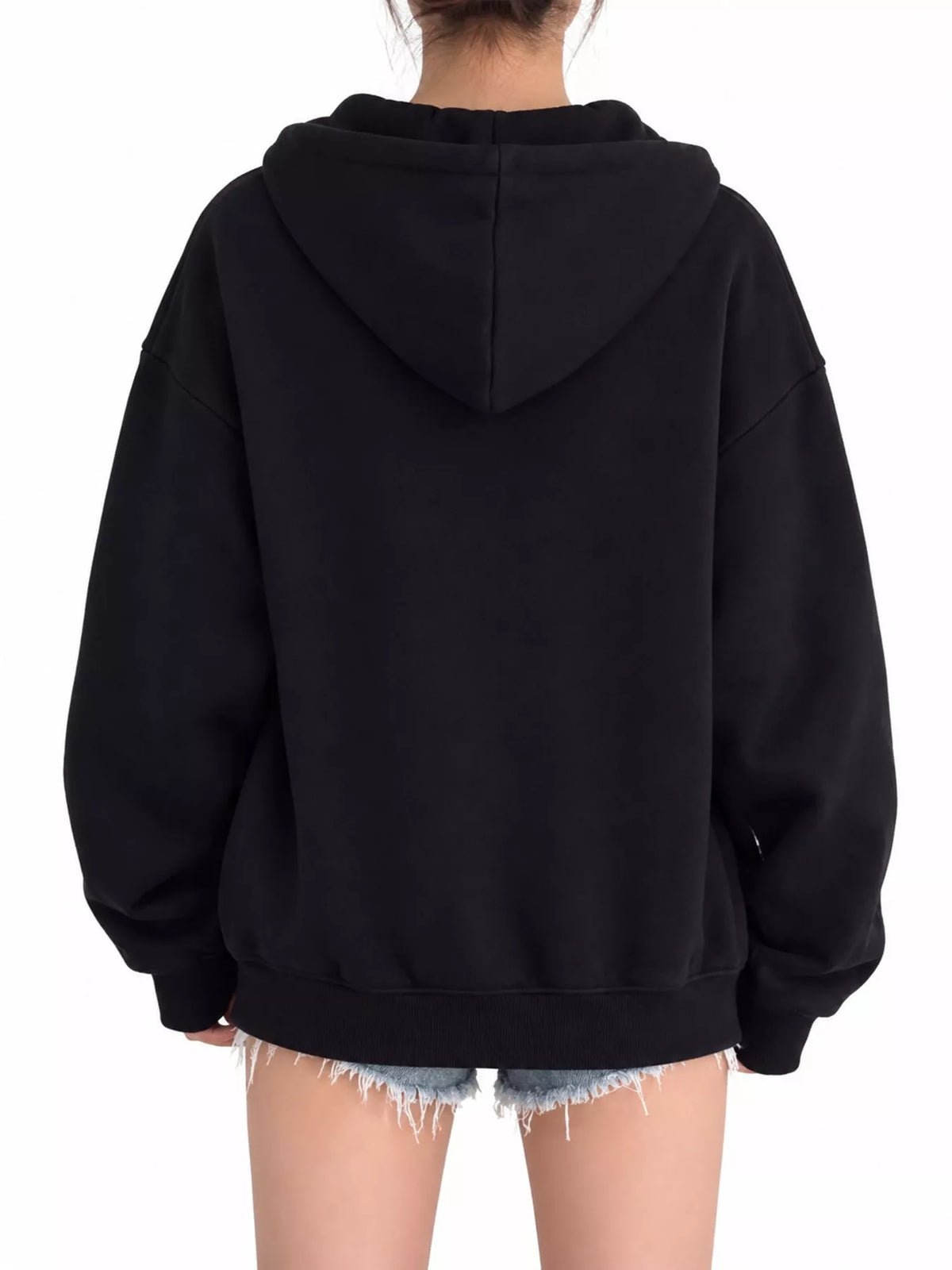 Plus size zip-up hoodie, view 9