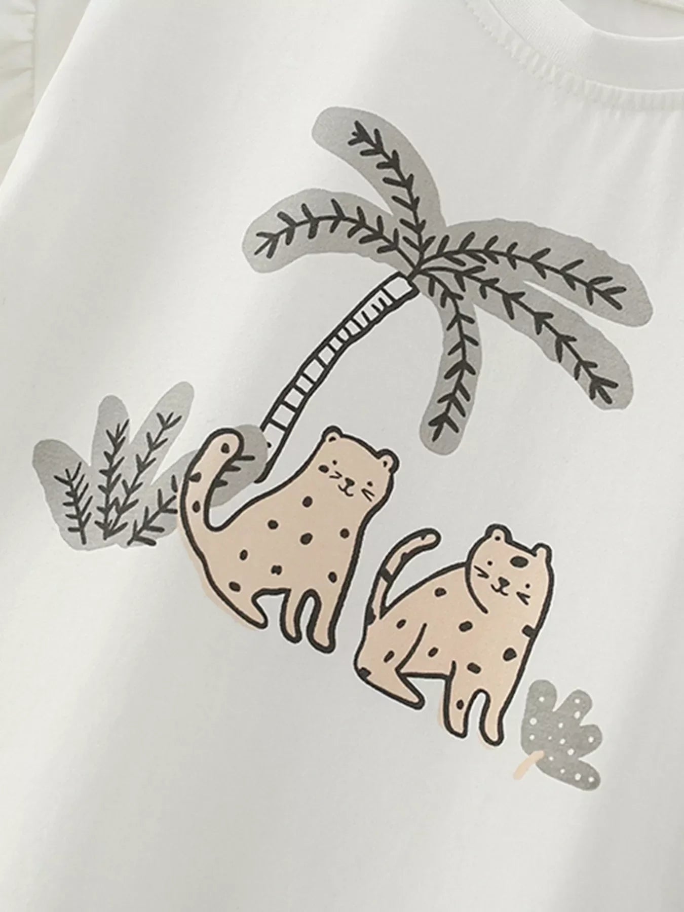 Children's Cute Animal Graphic Tee and Shorts Set