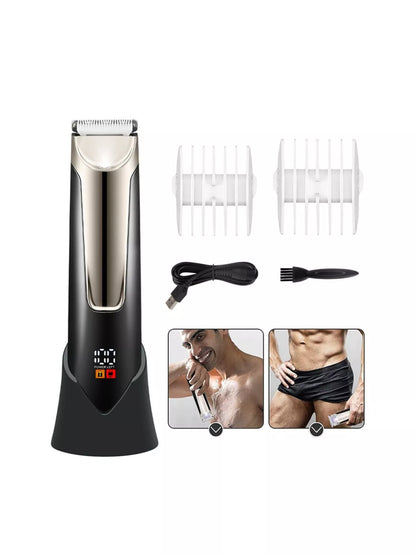 Men's Waterproof Electric Trimmer with LCD & Dock Charging