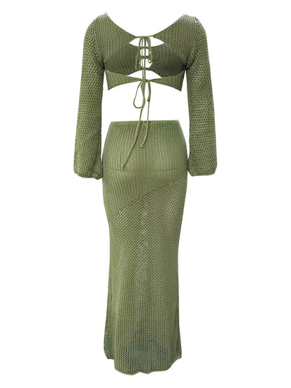 Top and skirt cover-up set, view 10