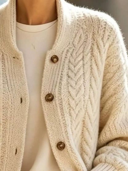Plus size cable knit cardigan, view 2