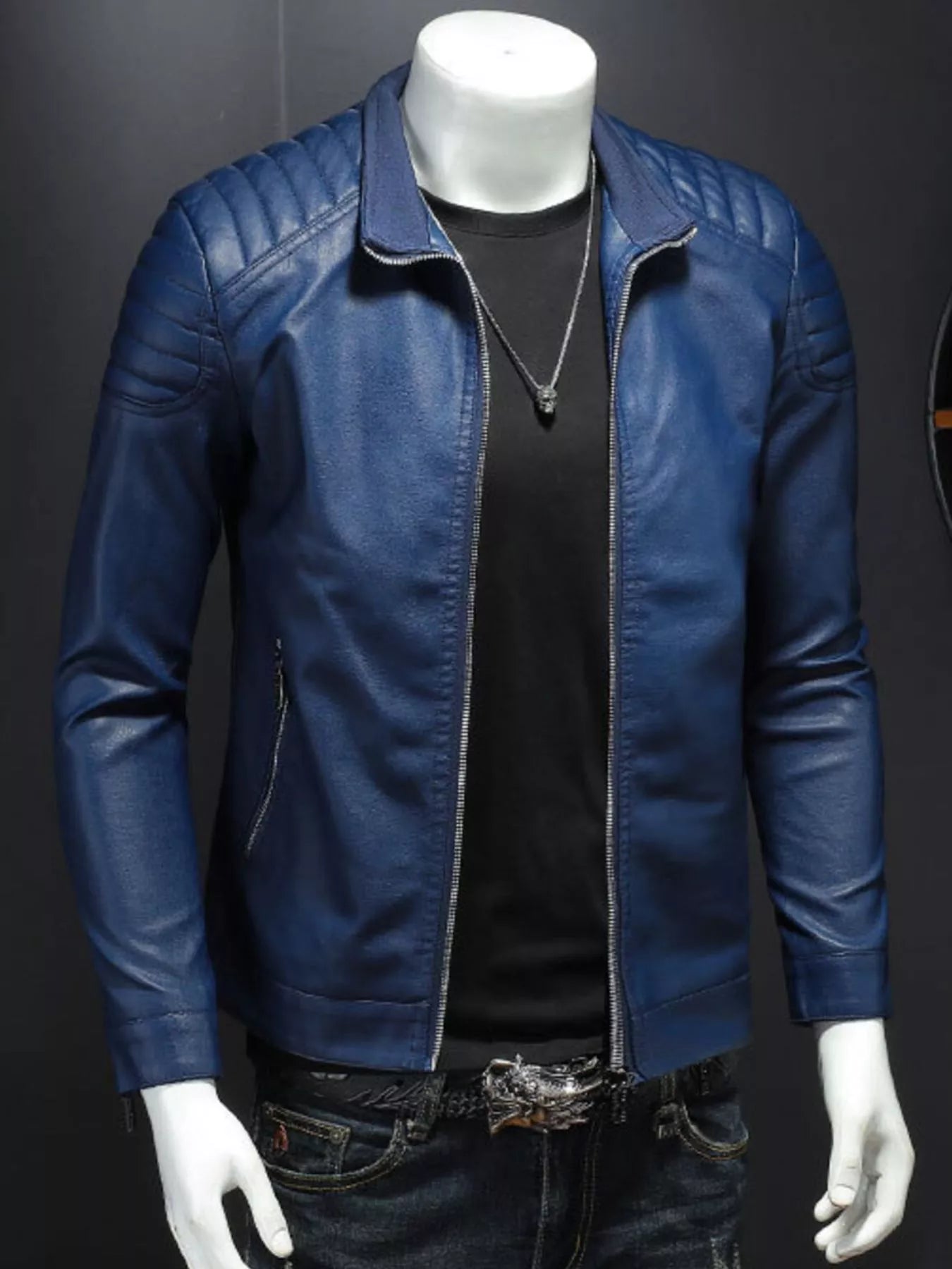 Men's Plus Size Zip Up Long Sleeve Jacket