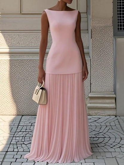Full Size Sleeveless Top and Pleated Maxi Skirt Set Plus Size