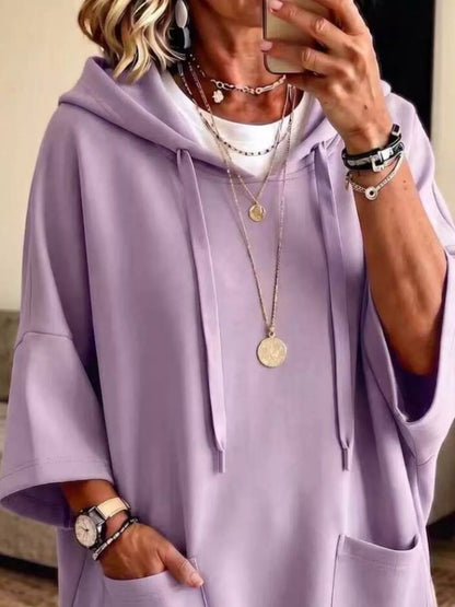 Full Size Drawstring Hoodie Plus Size