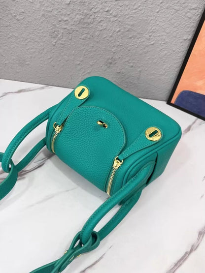 Gold-Tone Hardware Leather Crossbody Bag