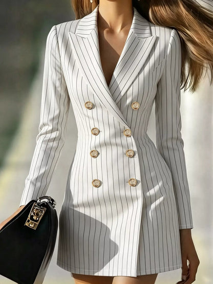 Striped blazer dress, view 16