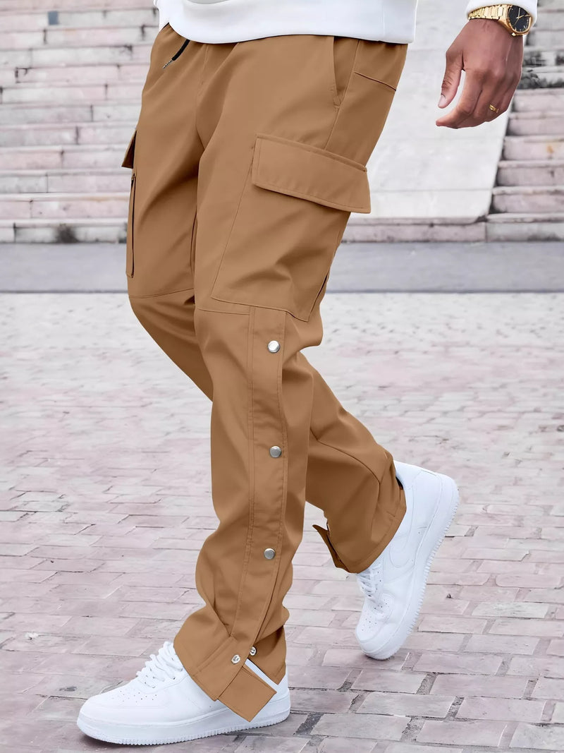 Men's plus size solid color cargo pants