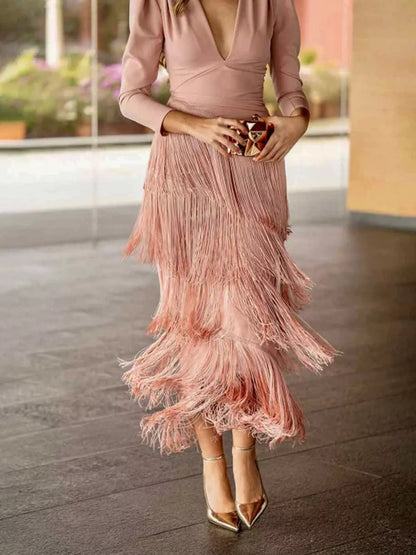 Fringe bodycon dress, view 14