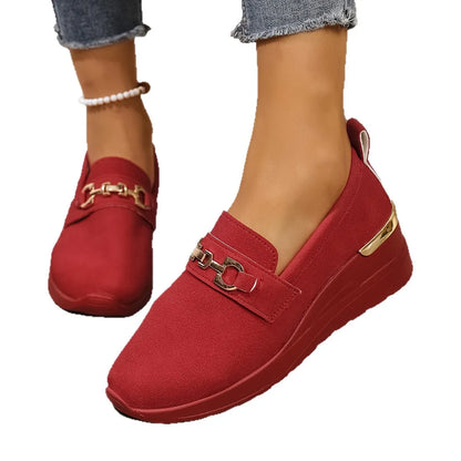 Round Toe Wedge Slip-Ons