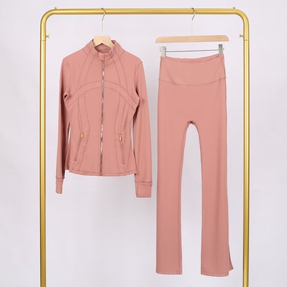 Golden zipper Slim fit yoga pants set