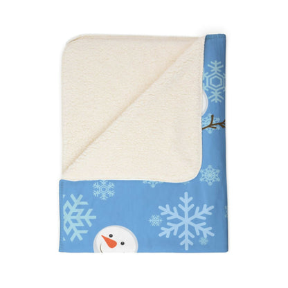 Snow Man Fleece Sherpa Blanket 3