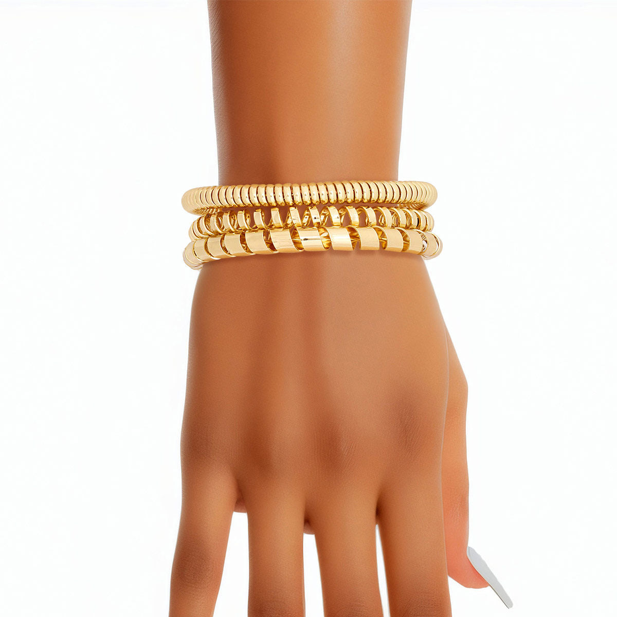 Bracelet Gold Coiled 3 Pcs Cuffs