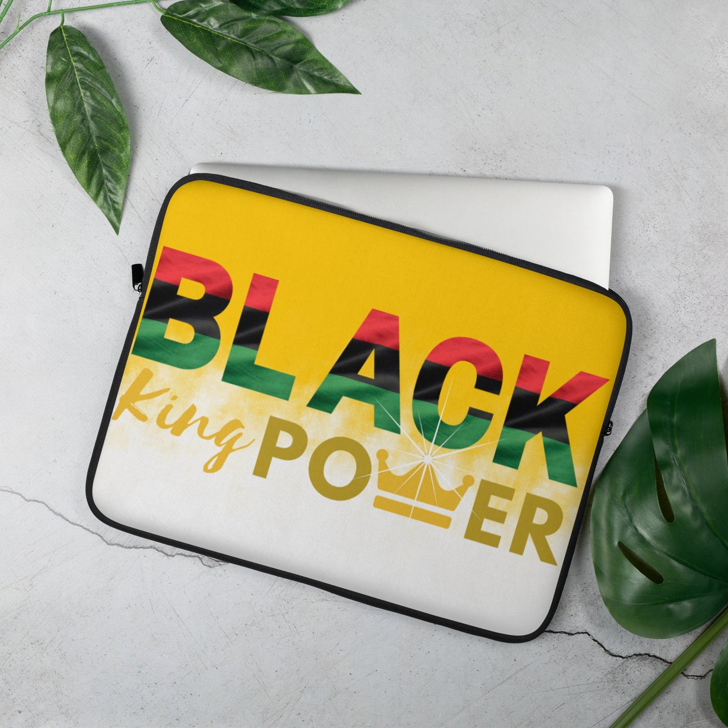 Black King Power Laptop Sleeve