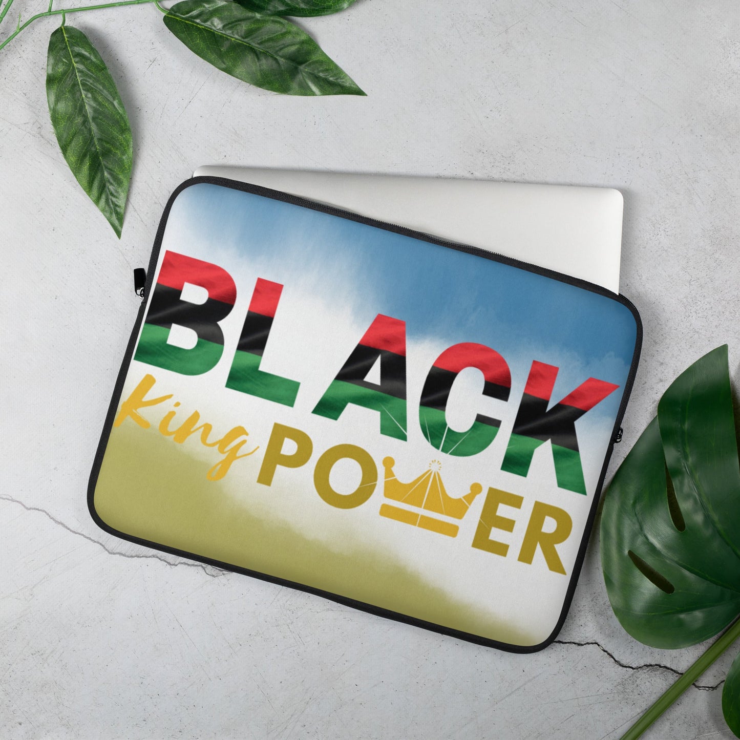 Black King Power Laptop Sleeve